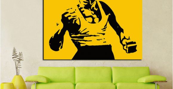 Bruce Lee Wall Mural Hd Print Pop Art Famous Bruce Lee Oil Painting On Canvas Art Kungfu