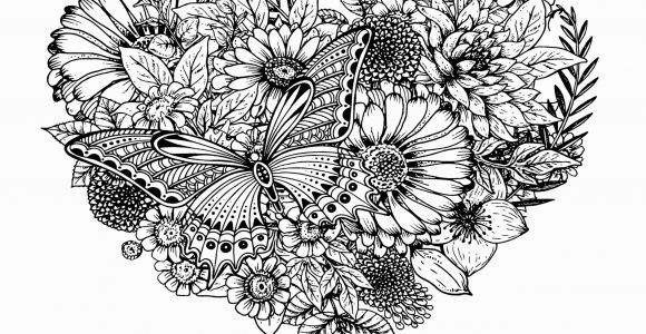 Butterflies and Flowers Coloring Pages for Adults Flowers & butterfly Flowers Adult Coloring Pages