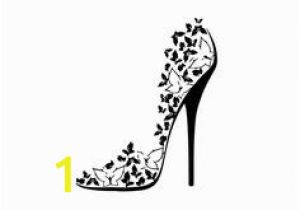 Butterfly High Heel Shoe Mural Vinyl Wall Art Black 130 Best Shoes Images