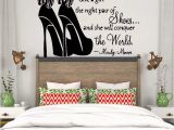 Butterfly High Heel Shoe Mural Vinyl Wall Art Black Art Bedroom Wall Sticker Words Inspirational Quote Merlin Monroe Shoes Fashion Home Decor Vinyl Decal Girl Room Mural New Lc068