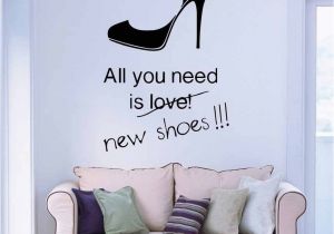 Butterfly High Heel Shoe Mural Vinyl Wall Art Black Art Bedroom Wall Sticker Words Inspirational Quote Merlin