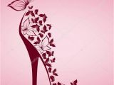 Butterfly High Heel Shoe Mural Vinyl Wall Art Black High Heel Shoes From Beautiful butterflies Vector