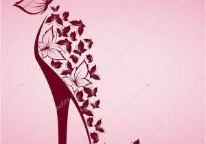 Butterfly High Heel Shoe Mural Vinyl Wall Art Black High Heel Shoes From Beautiful butterflies Vector