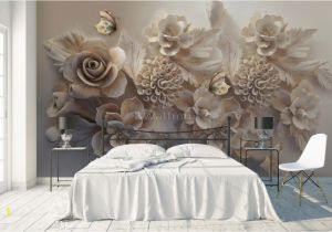 Buy Wall Mural Online 3d Look Faux Embossed Floral Wallpaper Mural In 2019