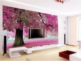 Buy Wall Mural Online 3d Wallpaper Bedroom Mural Roll Romantic Purple Tree Wall