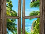 Cabin In the Woods Wall Mural Beach Cabin Window Mural 8 E Piece Peel and Stick Canvas Wall Mural