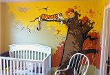 Calvin and Hobbes Nursery Mural Calvin and Hobbes theme Haha I Don T Really Want This but Knew