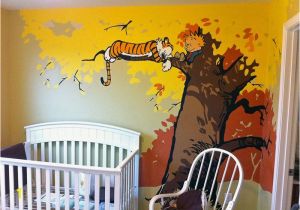 Calvin and Hobbes Nursery Mural Calvin and Hobbes theme Haha I Don T Really Want This but Knew