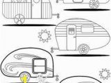 Camper Trailer Coloring Pages Instant Download Vintage Travel Trailer Printable Coloring Page