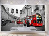 Campervan Wall Mural Europe Wall Paper London Street Red Bus Wallpaper Mural