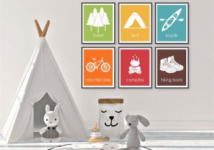 Camping themed Wall Murals Outdoor Adventure Art Camping Decor Hiking Art Mountain