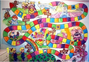 Candyland Wall Mural Incredible Diy Hand Painted Candy Land Board Game Mural Kids Play