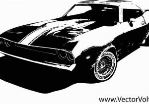 Car Crashing Through Wall Mural Muscle Car Graphic