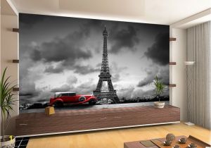 Car Murals for Walls France Paris Eiffel tower Retro Car Wall Mural Wallpaper Giant