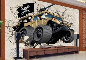 Car Wall Murals Uk Custom Mural Wallpaper Cartoon Car Broken Wall 3d Creative Art Wall