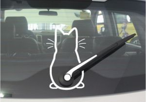 Car Window Murals Cute Kitty Cat Car Windshield Wiper Vinyl Art Sticker Decor Lovely