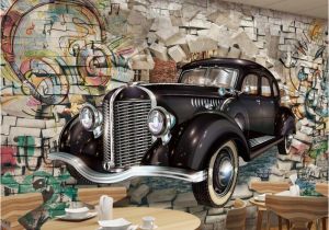 Cars 2 Wall Mural Beibehang Big Wall Retro Vintage Car Wall 3d Restaurant Bar Mural