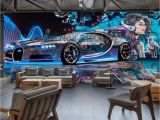 Cars 2 Wall Mural Beibehang Custom 3d Wallpaper Street Graffiti Sports Car Decoration