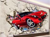 Cars 2 Wall Mural Custom Mural Wallpaper 3d Red Car Broken Wall Wallpaper