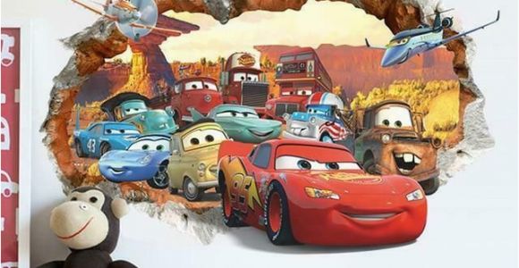 Cars 2 Wall Murals Pixar Cars 2 3 Sticker Lightning Mcqueen Mater Pvc