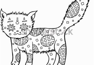 Cartoon Cat Coloring Pages Hand Drawn Cat Coloring Page Funny Stock Vector Royalty