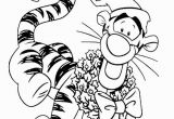 Cartoon Christmas Coloring Pages Disney Christmas Tiger Wear the Hat and Tie Coloring Pages