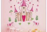 Castle Murals for Nursery Removable Pink Princess Castle Wall Sticker Window Decal Bedroom