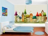 Castle Wall Mural Sticker Custom Size 3d Wallpaper Mural Livingroom Kids Room European Castle Cartoon Picture sofa Tv Backdrop Wallpaper Mural Non Woven Sticker High Res