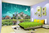 Castle Wall Mural Wallpaper Großhandel 3d Galaxy Wallpaper Fantasy Castle Wandbild Benutzerdefinierte Wallpaper Meteorschauer Kid Schlafzimmer Wohnzimmer Hotel Kaffee Esszimmer