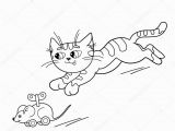 Cat and Mouse Coloring Pages Coloring Page Outline Cartoon Cat Playing with toy Clockwork