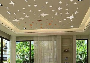 Ceiling Decals Mural 43pcs Silver Mirror Style Decal Art Mural Wall Sticker Home Diy