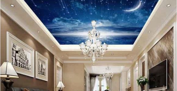 Ceiling Decals Mural Moonlit Twinkle Star Wallpaper Wall Decals Wall Art Print Business