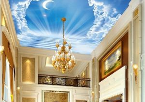 Ceiling Murals for Sale Custom 3d Ceiling Murals Blue Sky Ladder Of the Moon Modern Wall