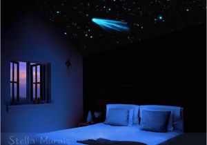 Ceiling Murals Night Sky Night Sky Star Ceiling Moon Et Shooting Stars Glow In