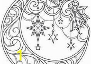 Celestial Moon Coloring Pages for Adults Celestial Christmas Lunar Wreath Image