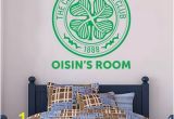 Celtic Mural Wall Art Celtic Football Club Personalised Crest & Name Wall Sticker