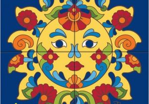 Ceramic Mural Designs Tile Mural Talavera Sunface Tiles