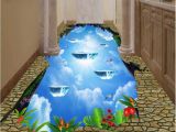 Ceramic Tile Murals Bathroom 3d Pvc Flooring Custom Cliff Sky Bathroom Kitchen Hotel