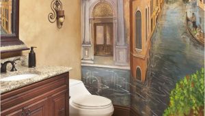 Ceramic Tile Murals Bathroom Powder Bath with Venetian Mural