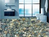 Ceramic Tile Murals Bathroom Wallpaper 3d Realistic Underwater Cobblestone Floor Tiles