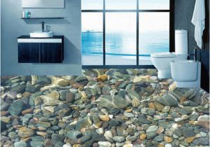 Ceramic Tile Murals Bathroom Wallpaper 3d Realistic Underwater Cobblestone Floor Tiles