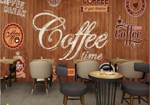 Chair Rail Wallpaper Murals Beibehang Custom Wallpaper Murals Wood Shading Retro Coffee Label