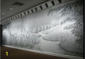 Charcoal Murals A Finger Painted Mural Made with Charcoal Dust