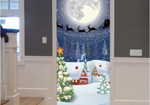 Cheap Christmas Wall Murals Creative 3d Christmas Pattern Door Sticker Diy Decor Wall Painting Pvc Self Adhesive Wall Mural Xmas Decoration Wallpaper Decal Stickers Hd Wallpaper