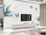 Cheap Custom Wall Murals Custom Wallpaper 3d Stereoscopic Embossed Blue Hd Flowers Oil Painting Modern Art Wall Mural Living Room Bedroom Wallpaper to Wallpaper