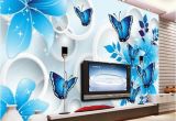 Cheap Custom Wall Murals Simple Wallpaper 3d Mural Tv Background Wall Mural Living Room Wall Covering Blue Lily Custom Wallpaper sofa Background Wall