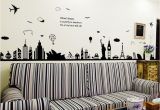 Cheap Kitchen Wall Murals City Silhouette Removable Wall Sticker Room Mural Decal Home