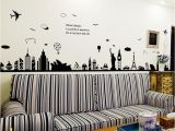 Cheap Kitchen Wall Murals City Silhouette Removable Wall Sticker Room Mural Decal Home