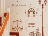 Cheap Kitchen Wall Murals Coffee House Street Light Wall Stickers Home Decor Living Room Bedroom Kitchen Stairs Art Wall Decals Poster Mural Decals for Walls