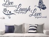 Cheap Wall Murals and Decals Kedode Live Laugh Love Text Stickers butterfly Wall Art Wallpaper